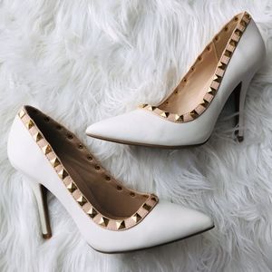 Charlotte Russe White Studded Pumps